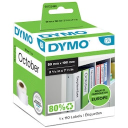DYMO LabelWriter hvide arkiveringsetiketter, 59x190mm, 1-pack (110 stk