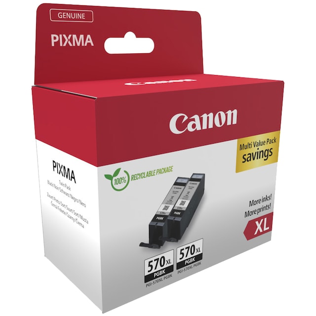 Canon blækpatroner PGI-570XL Sort (2 stk.)