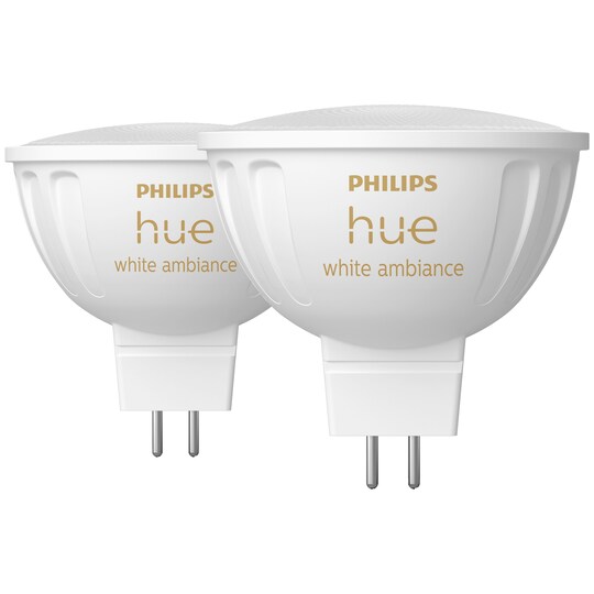 Philips Hue WA MR16 LED-pære 5,1 W 2pk | Elgiganten
