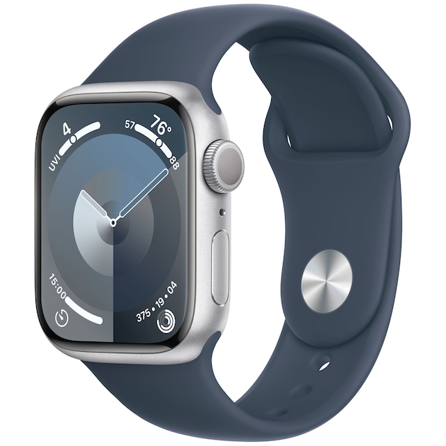 Apple Watch S9 41mm GPS (Silver Alu/Storm Blue Sportsbånd) M/L