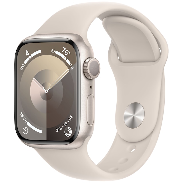 Apple Watch S9 41mm GPS (Starlight Alu/Starlight Sportsbånd) M/L