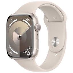 Apple Watch S9 45mm GPS (Starlight Alu/Starlight Sportsbånd) M/L