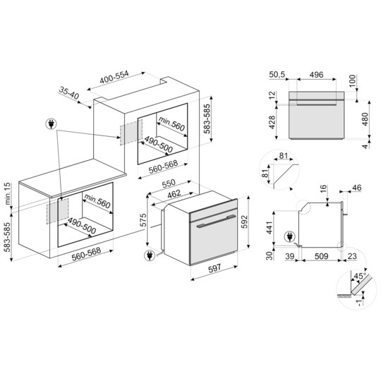 Smeg indbygget ovn SO6102S3PB3