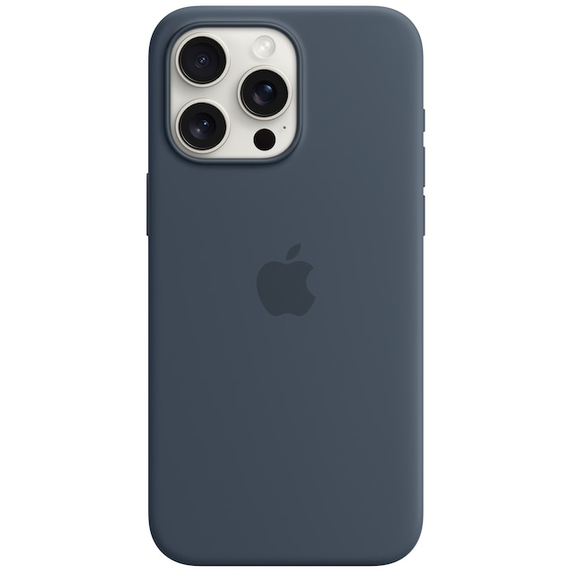 iPhone 15 Pro Max silikone etui med MagSafe (storm blå)