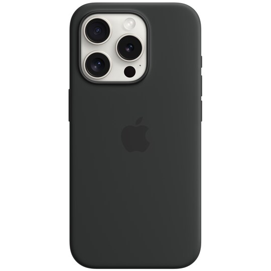 iPhone 15 Pro silikone etui med MagSafe (sort)