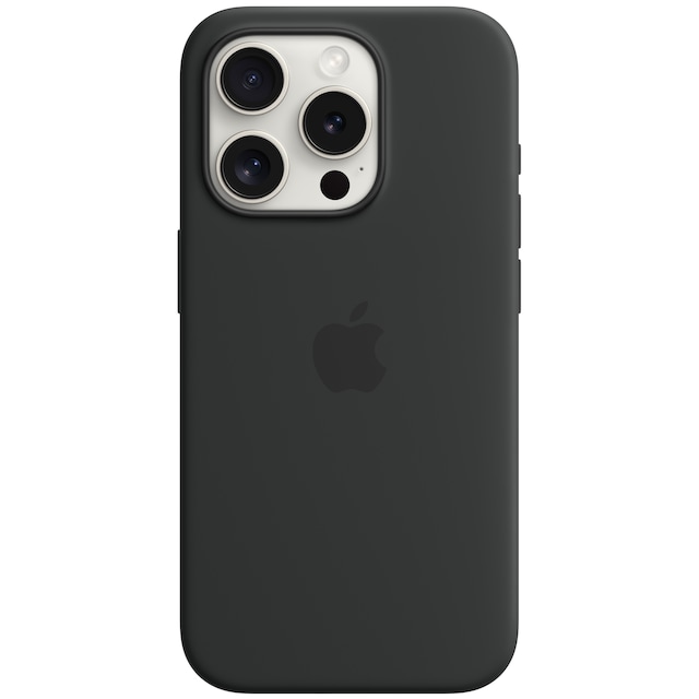 iPhone 15 Pro silikone etui med MagSafe (sort)