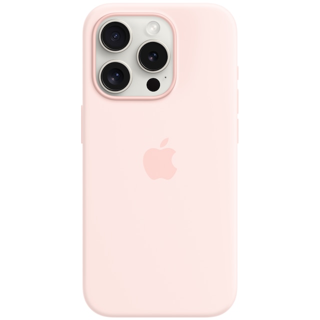 iPhone 15 Pro silikone etui med MagSafe (lys pink)