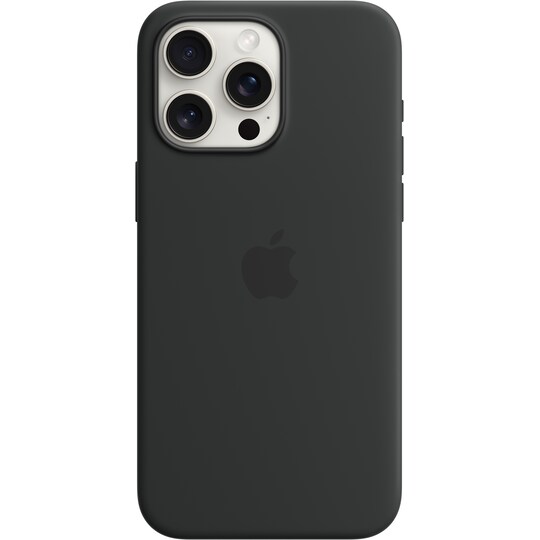 iPhone 15 Pro Max silikone etui med MagSafe (sort)
