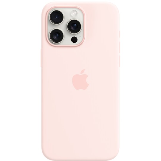 iPhone 15 Pro Max silikone etui med MagSafe (lys pink)