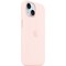 iPhone 15 silikone etui med MagSafe (lys pink)