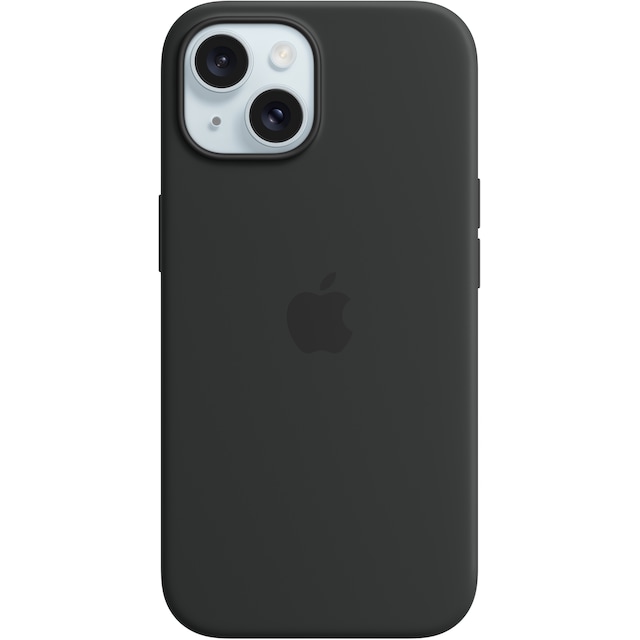 iPhone 15 silikone etui med MagSafe (sort)