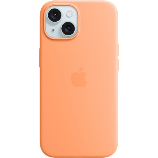 iPhone 15 silikone etui med MagSafe (appelsinsorbet)