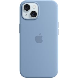 iPhone 15 silikone etui med MagSafe (vinter blå)