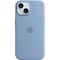 iPhone 15 silikone etui med MagSafe (vinter blå)