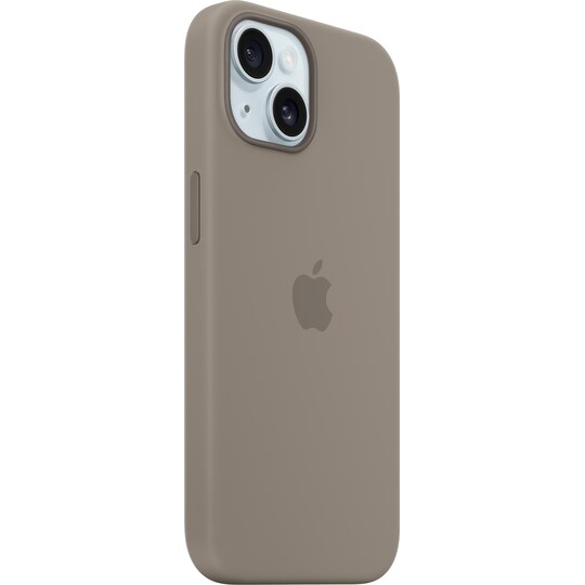 iPhone 15 silikone etui med MagSafe (ler)