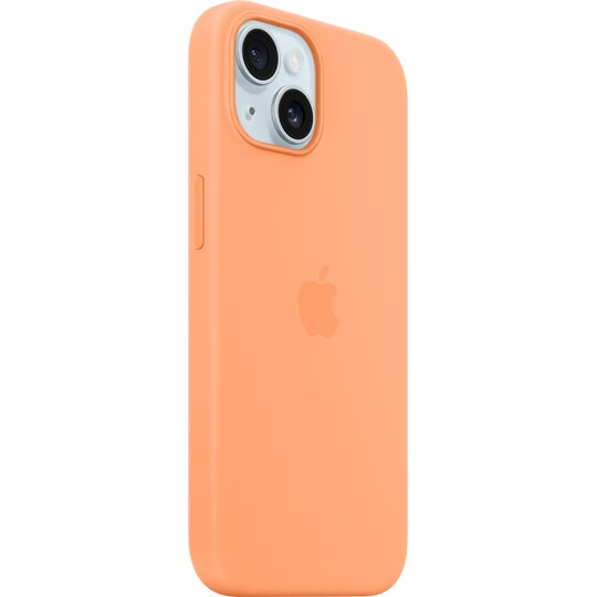 iPhone 15 silikone etui med MagSafe (appelsinsorbet)