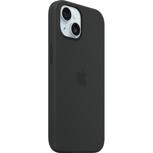 iPhone 15 silikone etui med MagSafe (sort)