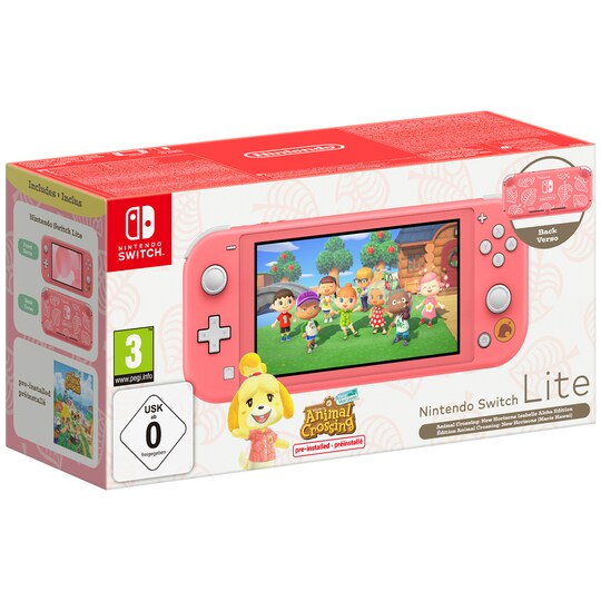 Nintendo Switch Lite Koral - Animal Crossing: New Horizons pakke