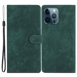 SKALO iPhone 15 Pro Max Flip Cover m. pung i PU-læder - Grøn