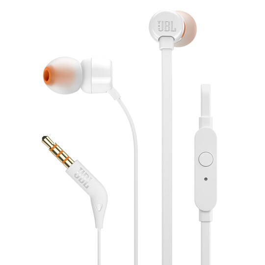 JBL in-ear hovedtelefoner T110 - hvid | Elgiganten