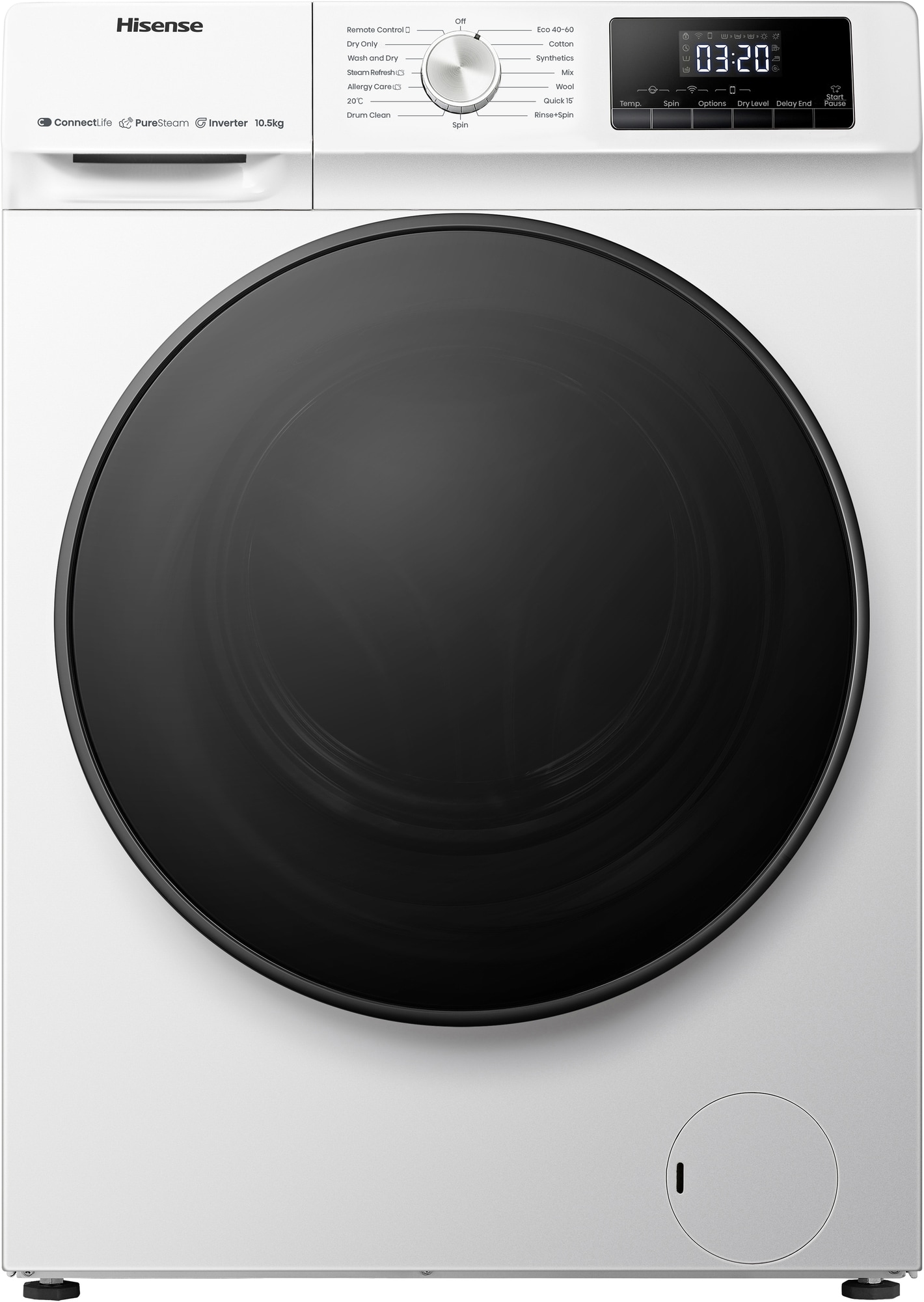 Hisense vaskemaskine/tørretumbler WD3Q1043BW (10,5/6 kg)