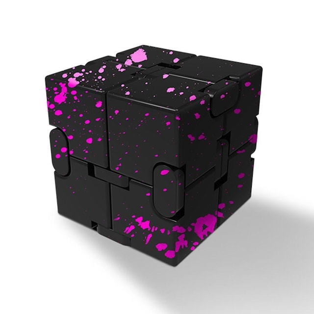 Fidget Toy Infinite Cube Stressaflastningsflipblok - sort-rose
