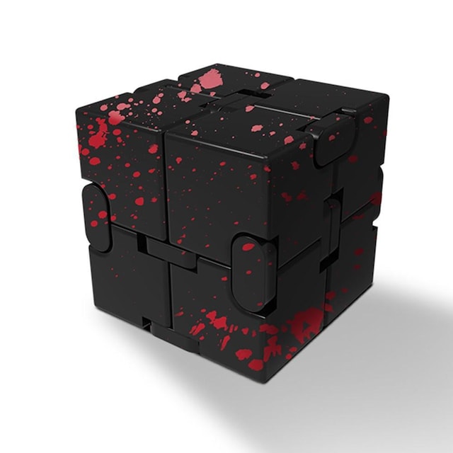 Fidget Toy Infinite Cube Stressaflastende Flip-blok - Sort-Rød