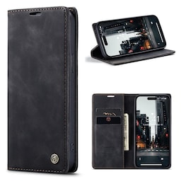 CASEME Retro tegnebog taske til iPhone 15 Pro - Sort
