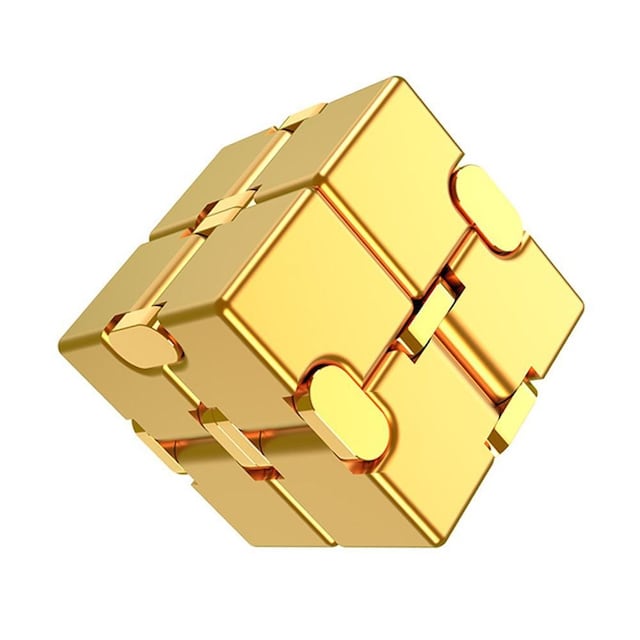 Fidget Spinner Infinite Cube Metal Stressaflastningsflipblok - Guld