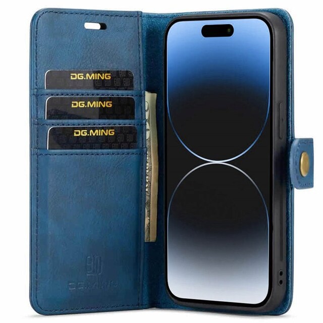 Wallet DG-Ming 2i1 Apple iPhone 15 - Blå