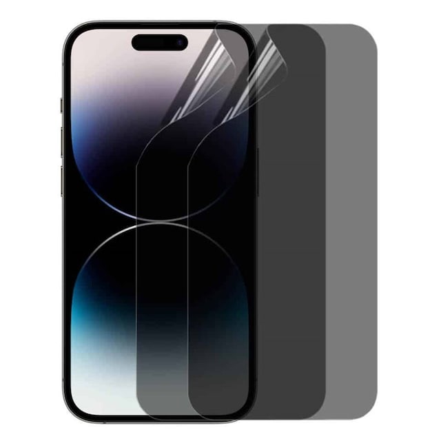 2-pak Privacy 3D Soft HydroGel skærmbeskytter Apple iPhone 15 Pro