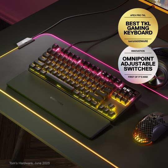 SteelSeries Apex Pro TKL tenkeyless 2023 gaming tastatur | Elgiganten