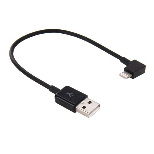 USB-kabel iPhone 5/6 - Vinklet Kort Model - Sort | Elgiganten