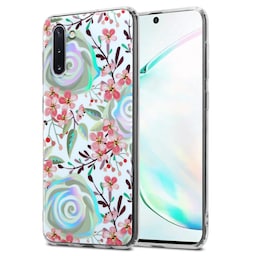 Samsung Galaxy NOTE 10 Etui Cover Blomster (Hvid)