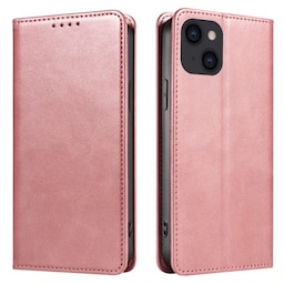 Wallet Stand Telefontaske til iPhone 15 Pro Cell Cell Cover - Rose Gold