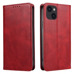 Wallet Stand Telefontaske til iPhone 15 Pro Cell Cell Cover - Rød