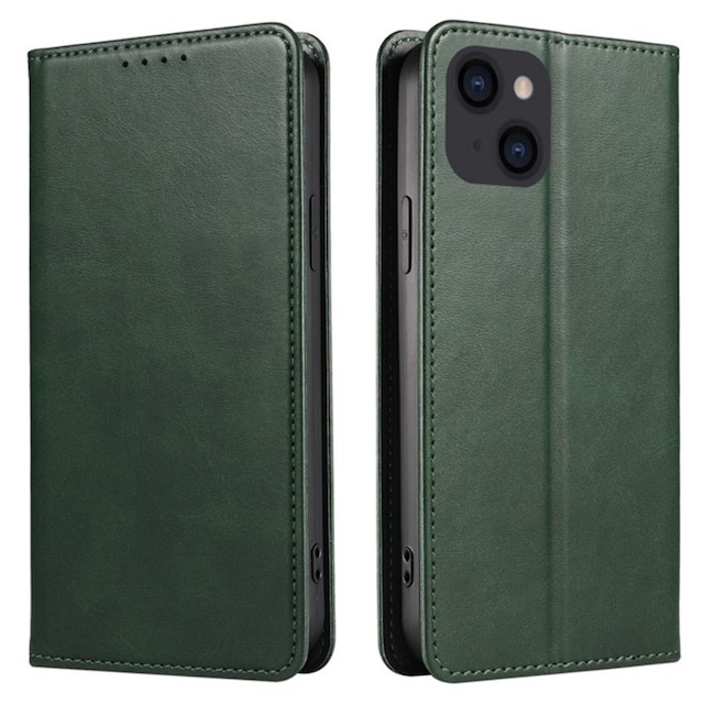 Wallet Stand Telefontaske til iPhone 15 Plus Cell Cover - Grøn