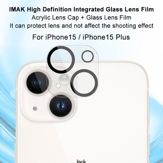 IMAK Til iPhone 15 / 15 Plus Integreret Kamerlinsefilm Hærdet Glas