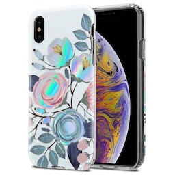 iPhone XS MAX Etui Cover Blomster (Hvid)
