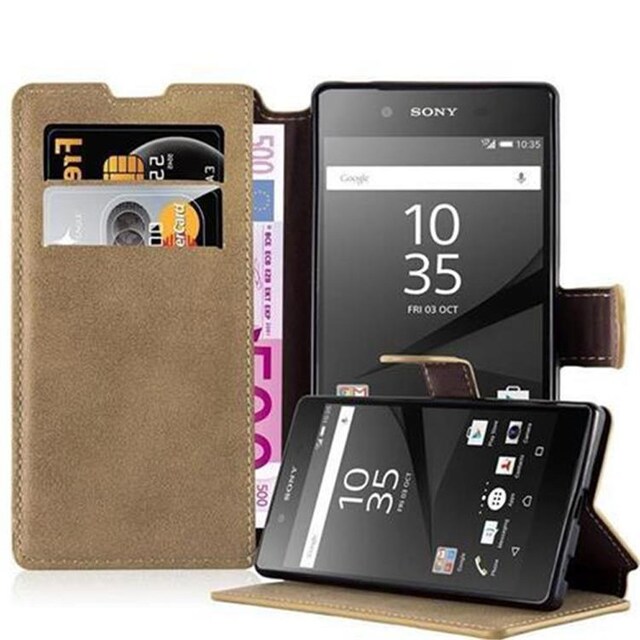 Sony Xperia Z5 Pungetui Cover Case (Brun)