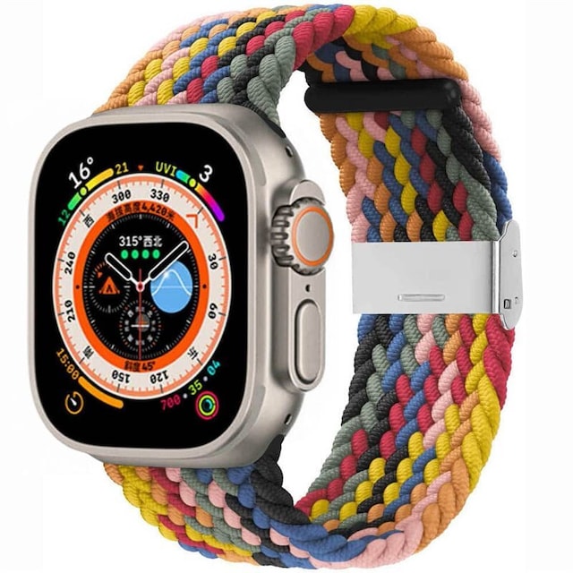 Flettet Urrem Apple Watch Ultra (49mm) - Rainbow