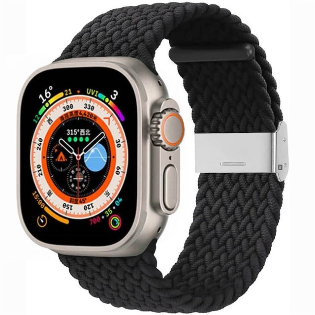 Flettet Urrem Apple Watch Ultra (49mm) - Black