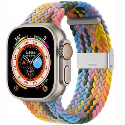 Flettet Urrem Apple Watch Ultra (49mm) - Light Rainbow