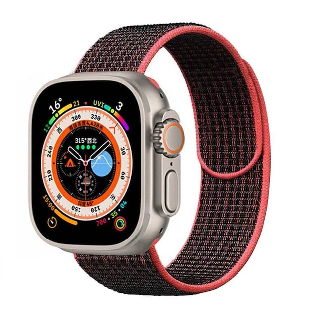 Nylon Urrem Apple Watch Ultra (49mm) - Blackred