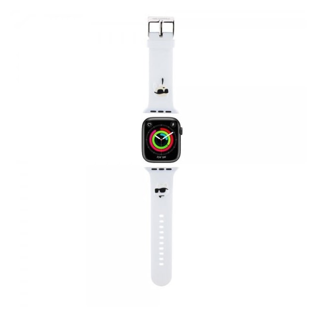 Karl Lagerfeld Apple Watch 42/44/45mm/Apple Watch Ultra Armbånd Rubber NFT Karl & Choupette Hvid