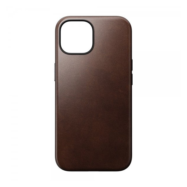 NOMAD iPhone 15 Cover Modern Leather Case Horween Rustic Brown