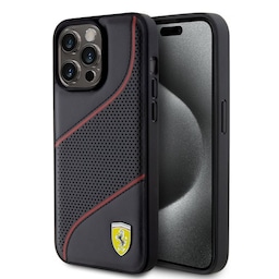 Ferrari iPhone 15 Pro Max Cover Perforeret Sort