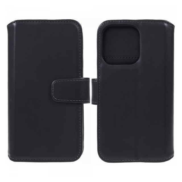 Nordic Covers iPhone 15 Pro Max Etui Essential Leather Raven Black