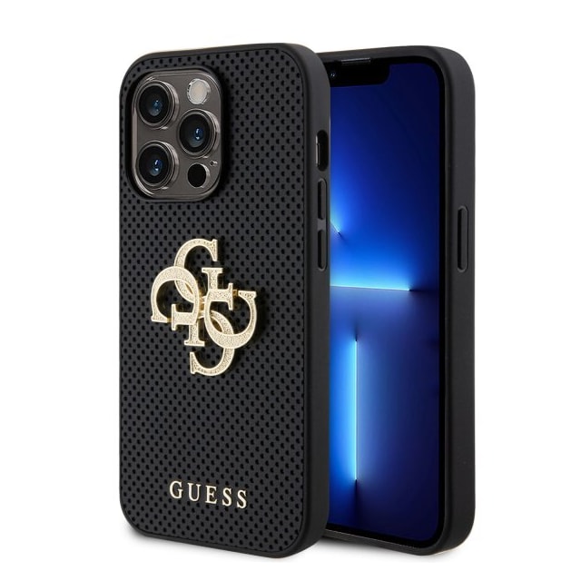 Guess iPhone 15 Pro Cover Perforated Glitter Sort