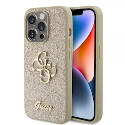 Guess iPhone 15 Pro Cover Fixed Glitter Guld